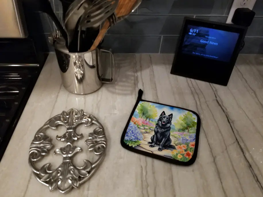 Belgian Sheepdog Spring Path Pair of Pot Holders Caroline's Treasures