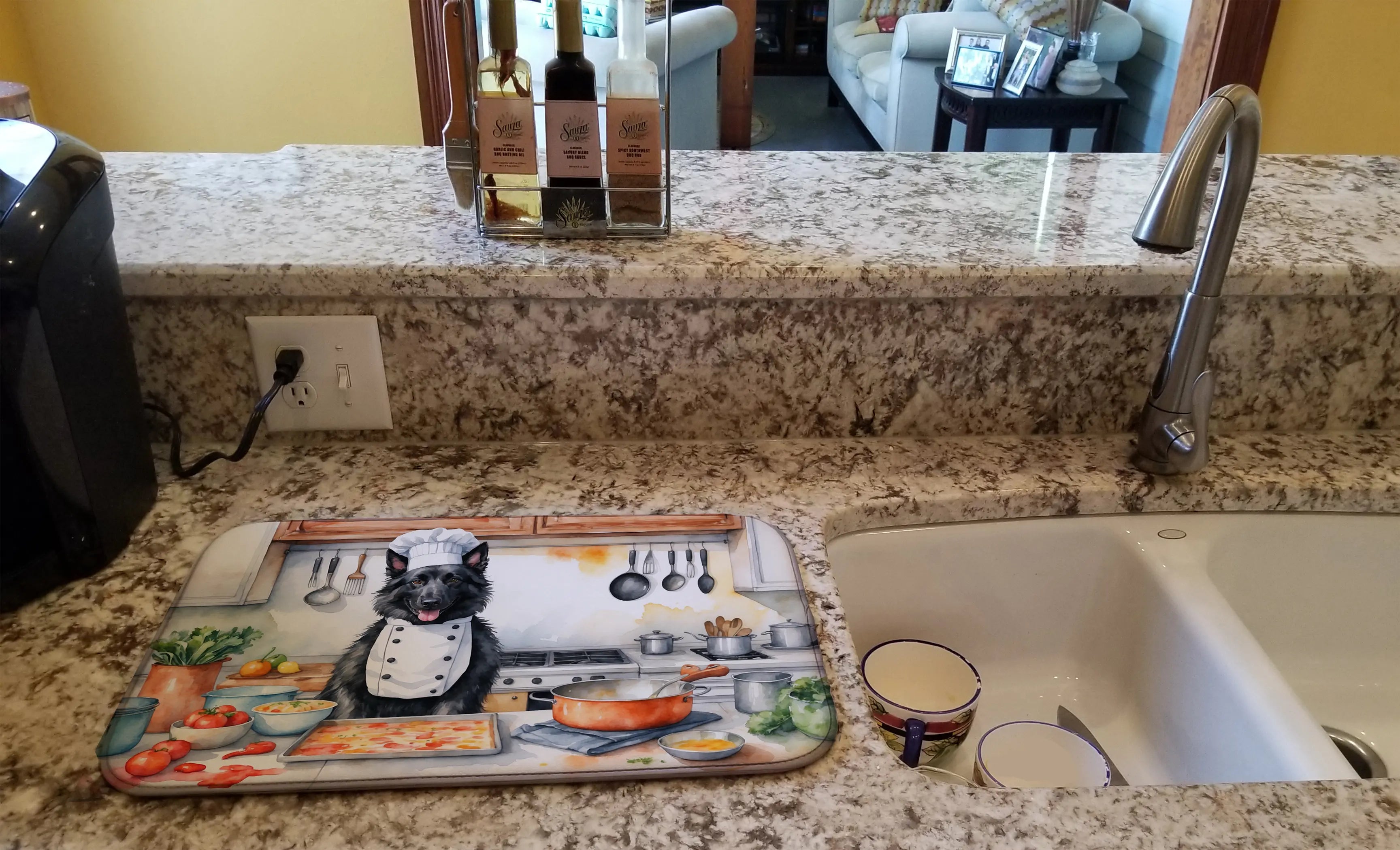 Belgian Sheepdog The Chef Dish Drying Mat Caroline's Treasures