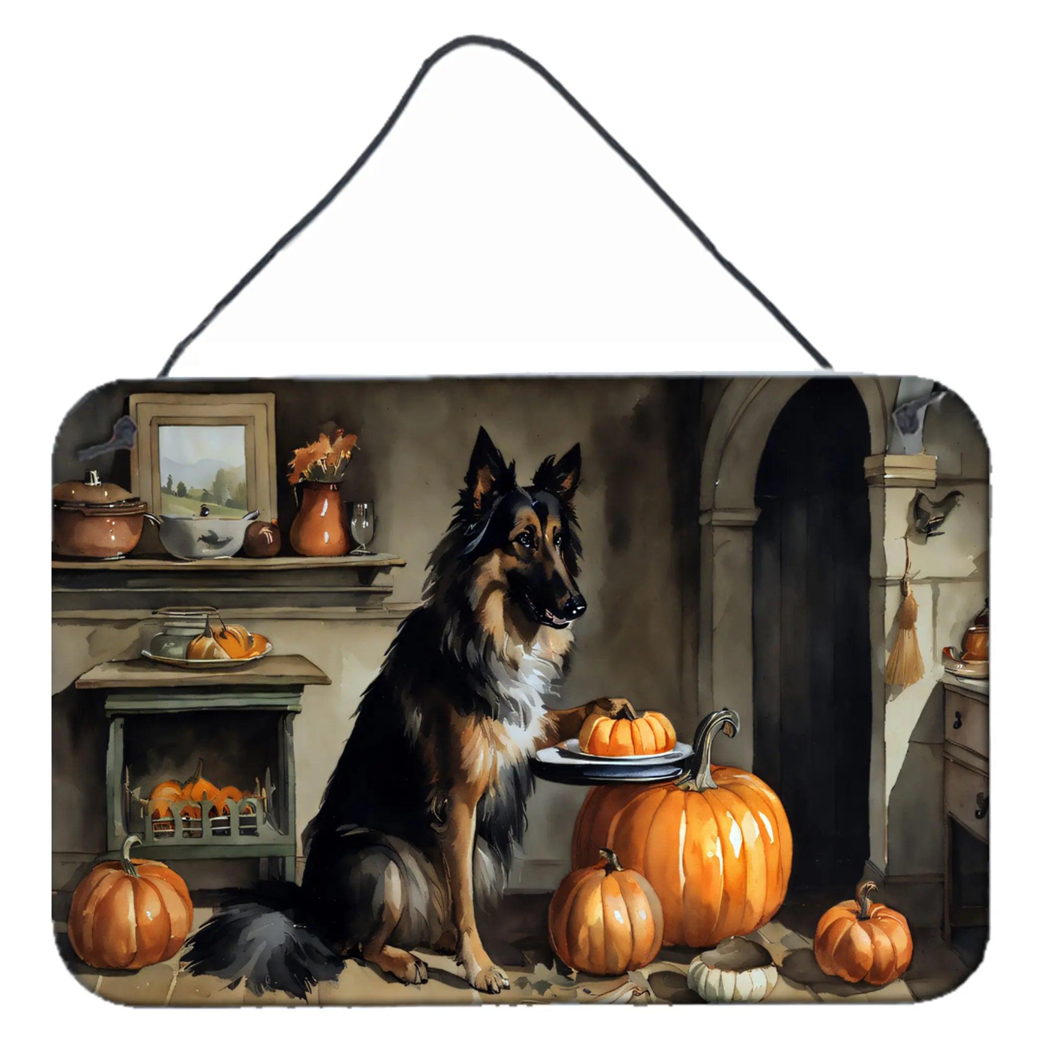 Belgian Tervuren Fall Kitchen Pumpkins Wall or Door Hanging Prints Caroline's Treasures