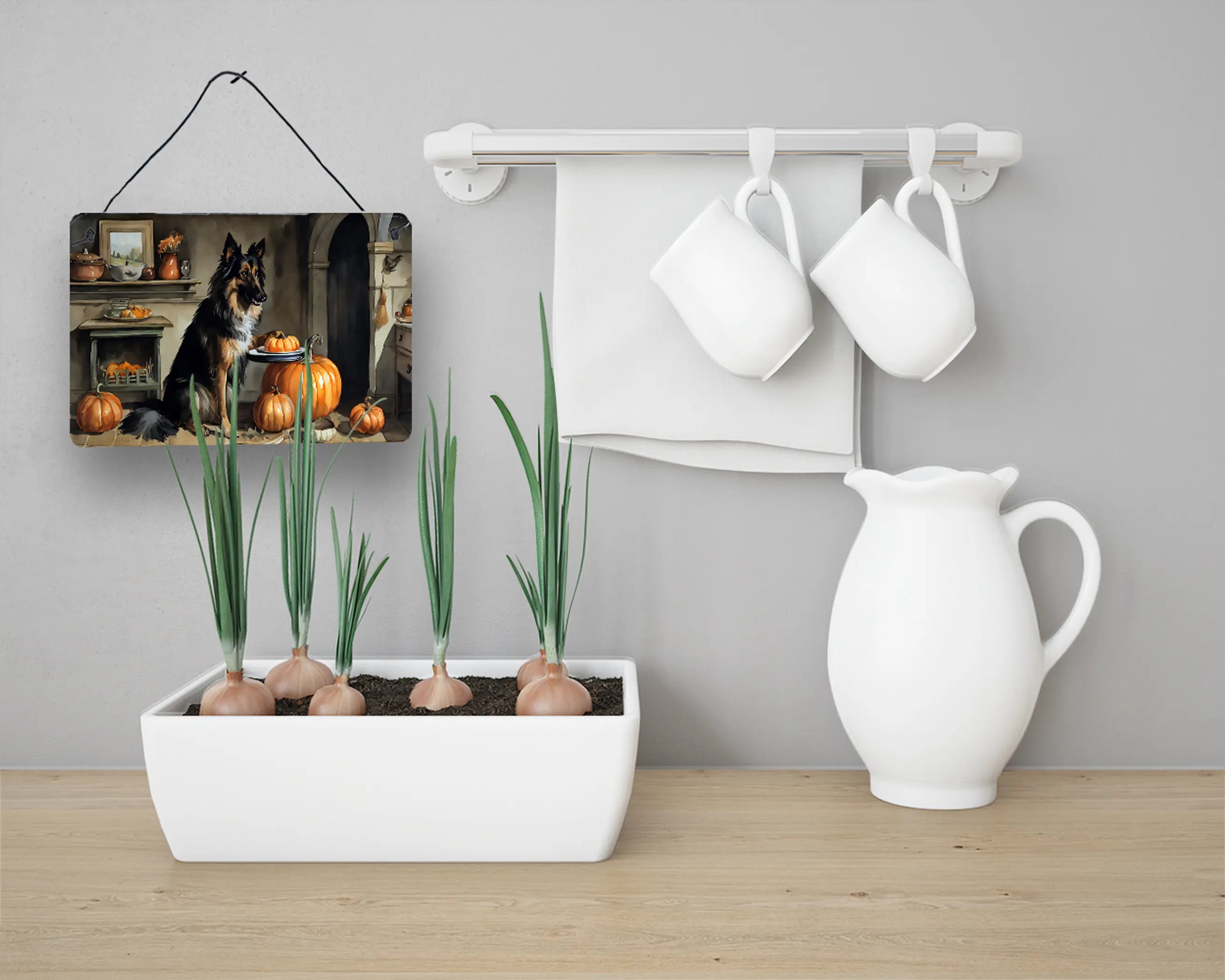 Belgian Tervuren Fall Kitchen Pumpkins Wall or Door Hanging Prints Caroline's Treasures