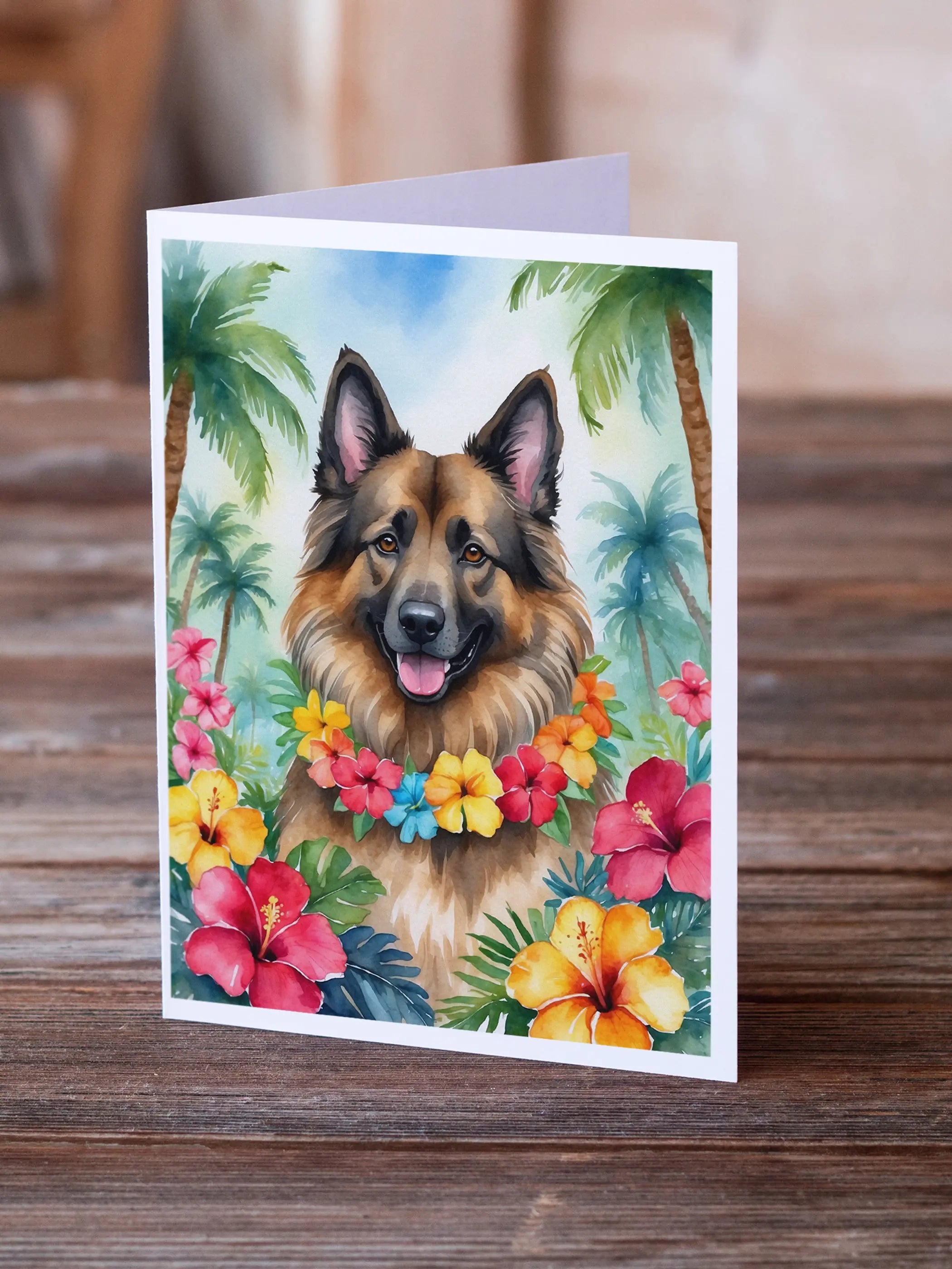 Belgian Tervuren Luau Greeting Cards Pack of 8 Caroline's Treasures