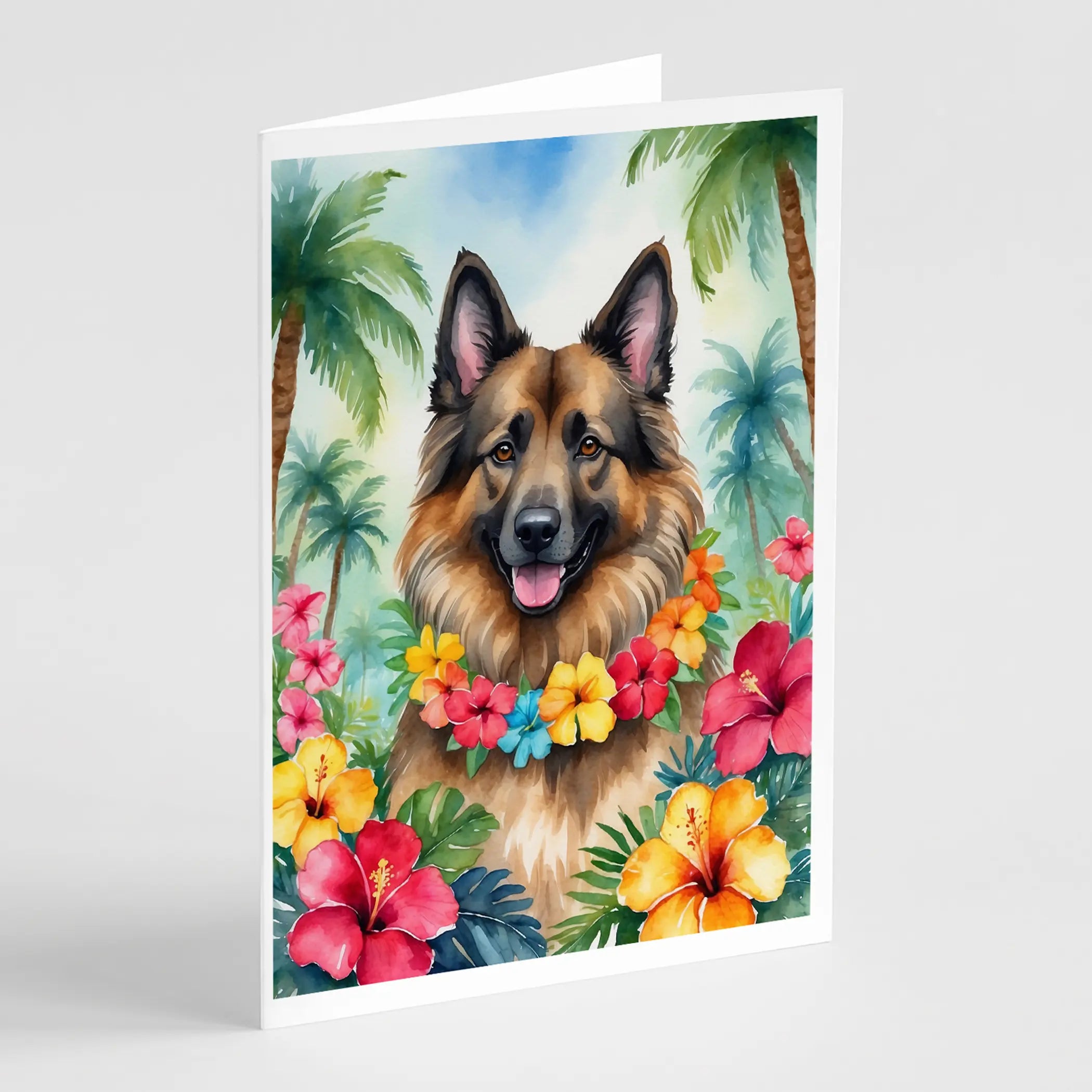 Belgian Tervuren Luau Greeting Cards Pack of 8 Caroline's Treasures