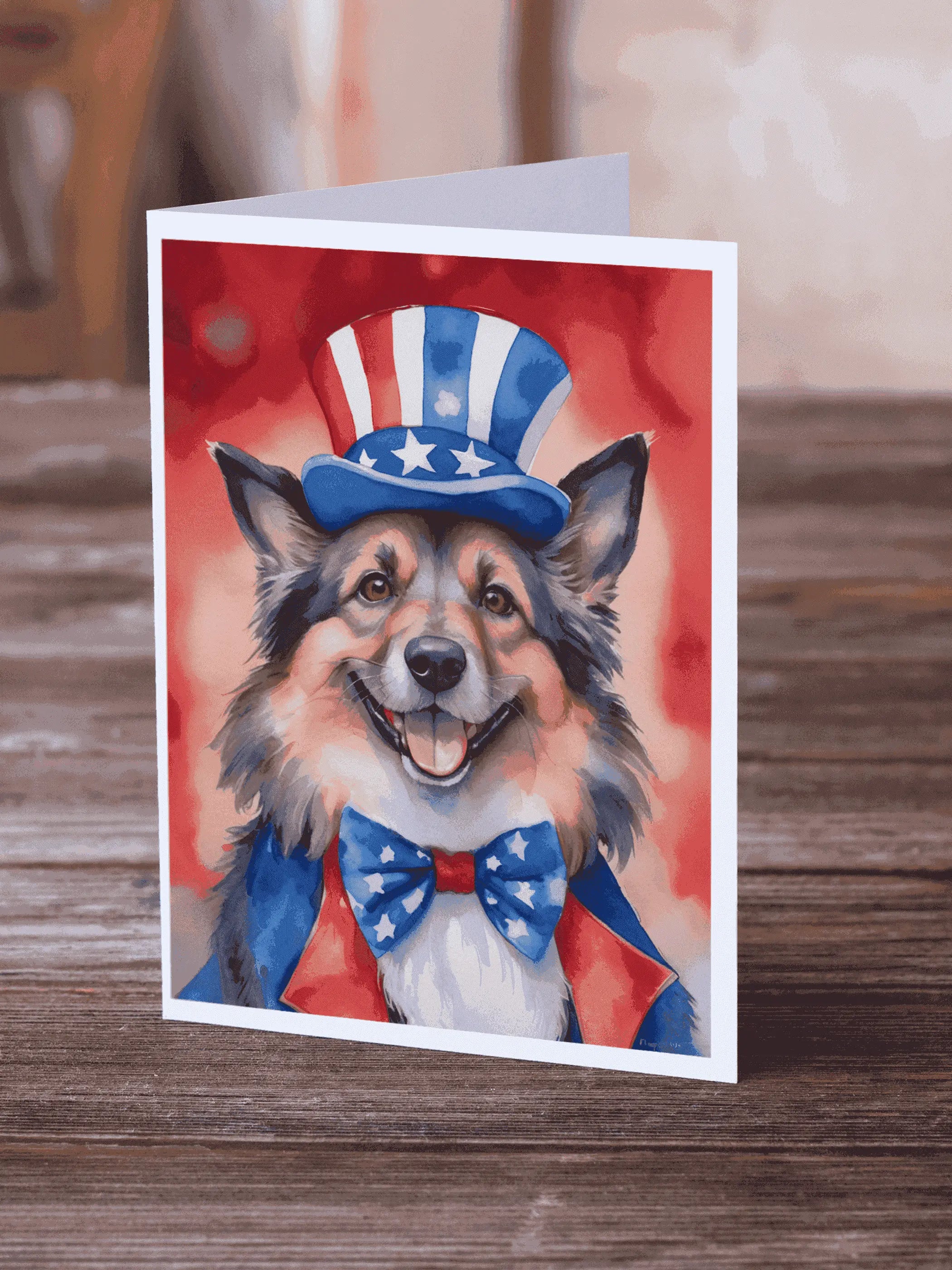 Belgian Tervuren Patriotic American Greeting Cards Pack of 8 Caroline's Treasures