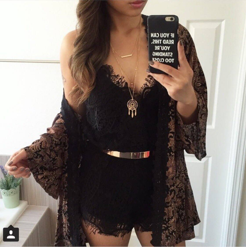 Bellavie Black Lace Romper SurelyMine