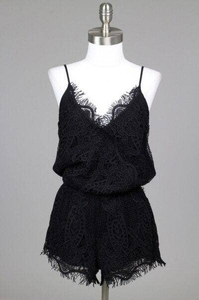 Bellavie Black Lace Romper SurelyMine