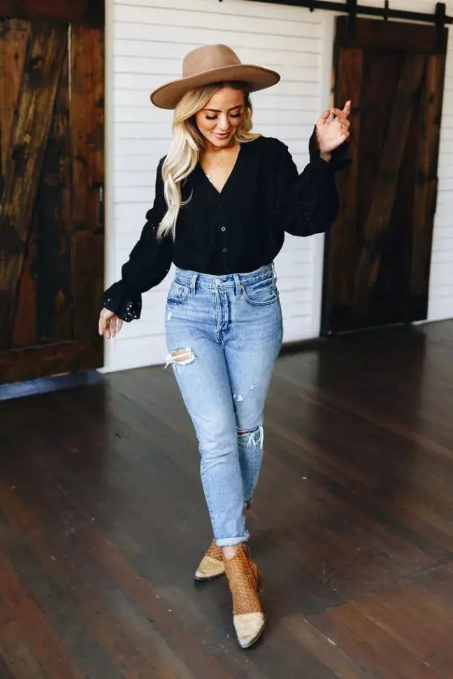 Beloved Button Down Top Stay Warm in Style