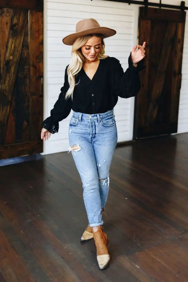 Beloved Button Down Top Stay Warm in Style