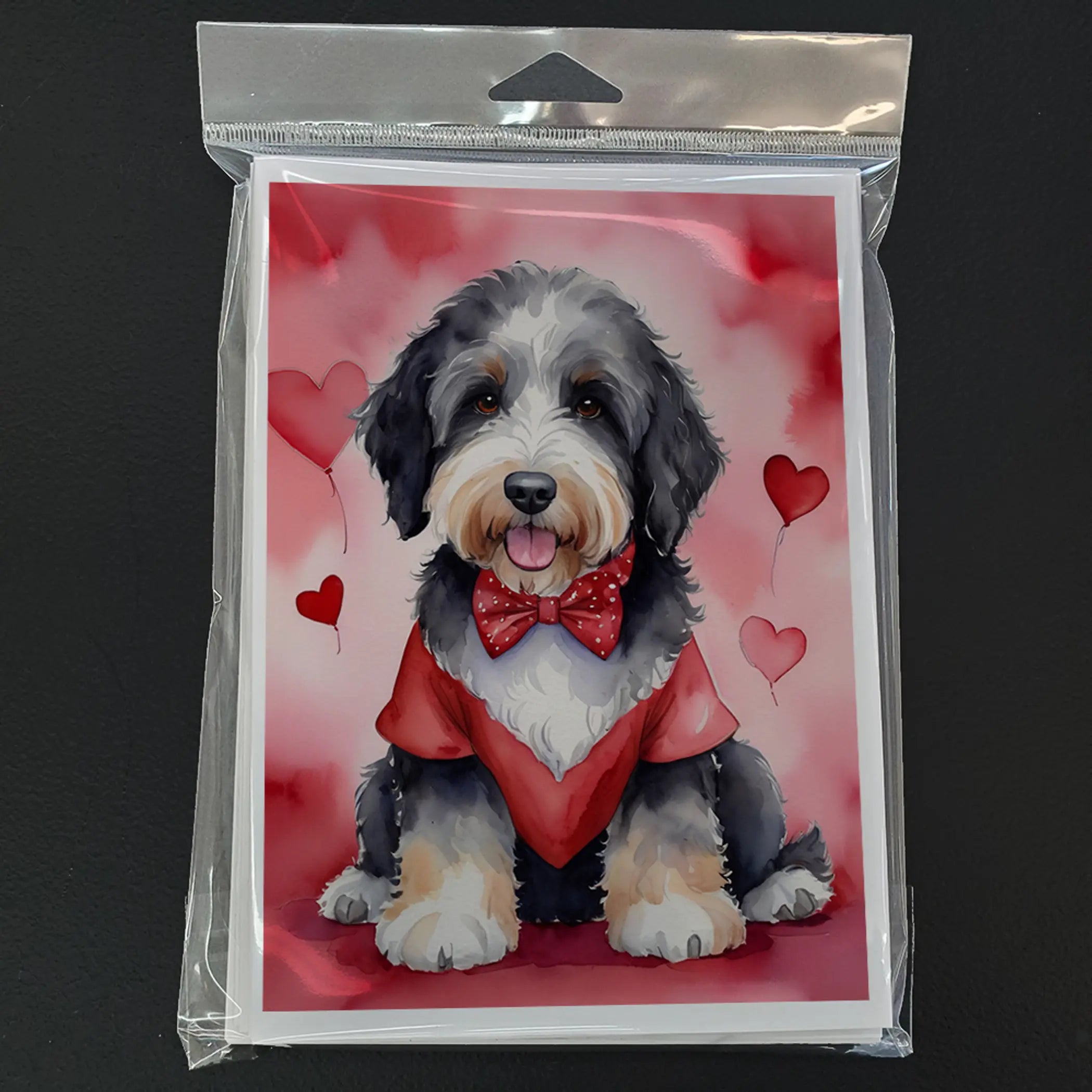 Bernedoodle My Valentine Greeting Cards Pack of 8 Caroline's Treasures