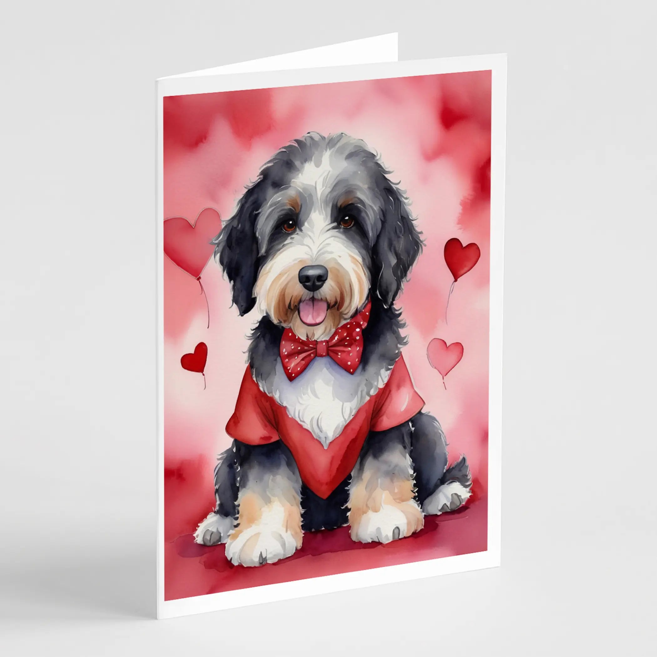 Bernedoodle My Valentine Greeting Cards Pack of 8 Caroline's Treasures