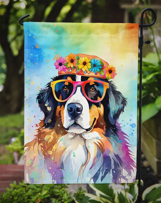 Bernese Mountain Dog Hippie Dawg Garden Flag Caroline's Treasures