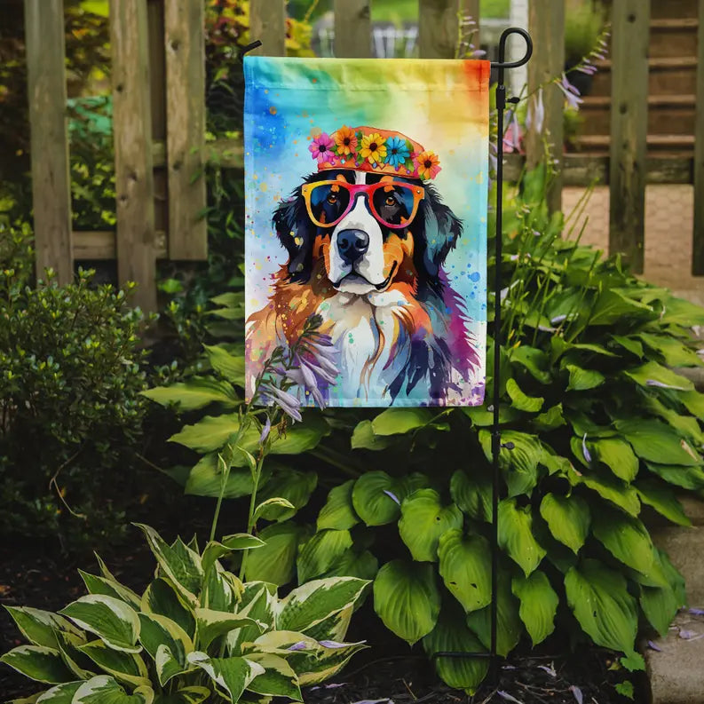 Bernese Mountain Dog Hippie Dawg Garden Flag Caroline's Treasures