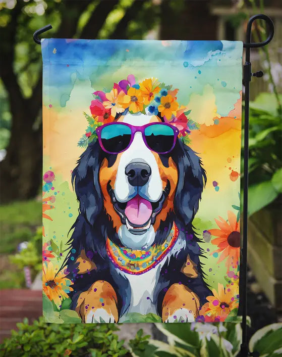 Bernese Mountain Dog Hippie Dawg Garden Flag Caroline's Treasures