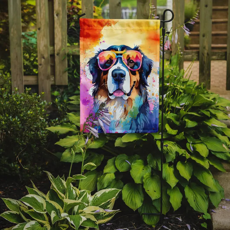 Bernese Mountain Dog Hippie Dawg Garden Flag Caroline's Treasures