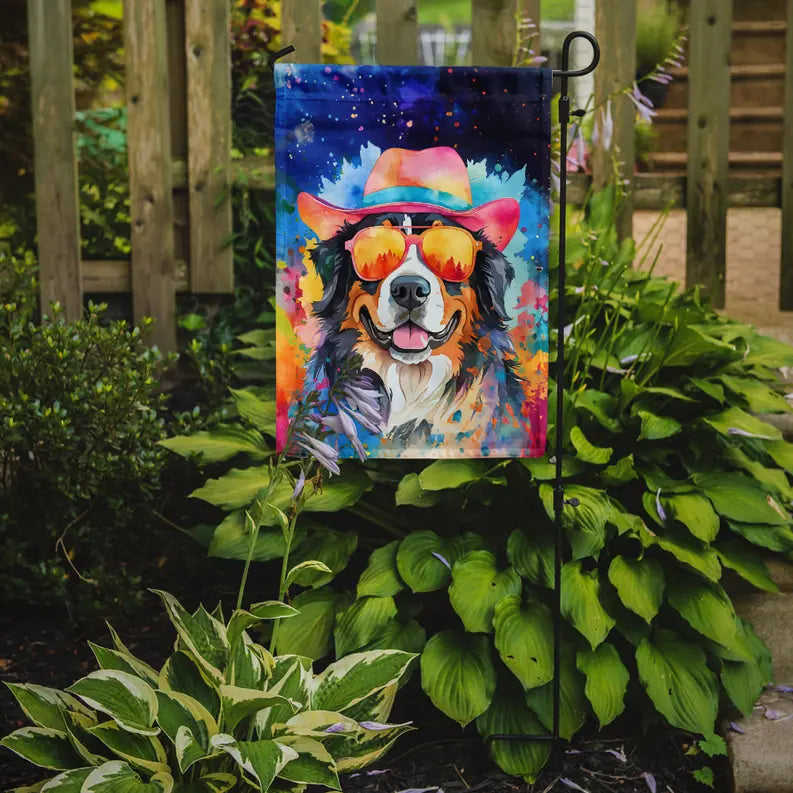 Bernese Mountain Dog Hippie Dawg Garden Flag Caroline's Treasures