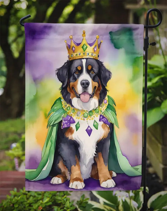 Bernese Mountain Dog King of Mardi Gras Garden Flag Caroline's Treasures
