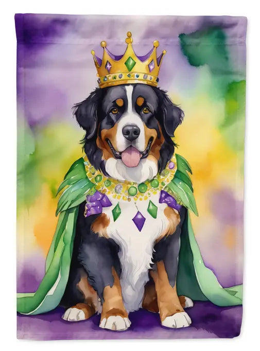 Bernese Mountain Dog King of Mardi Gras Garden Flag Caroline's Treasures