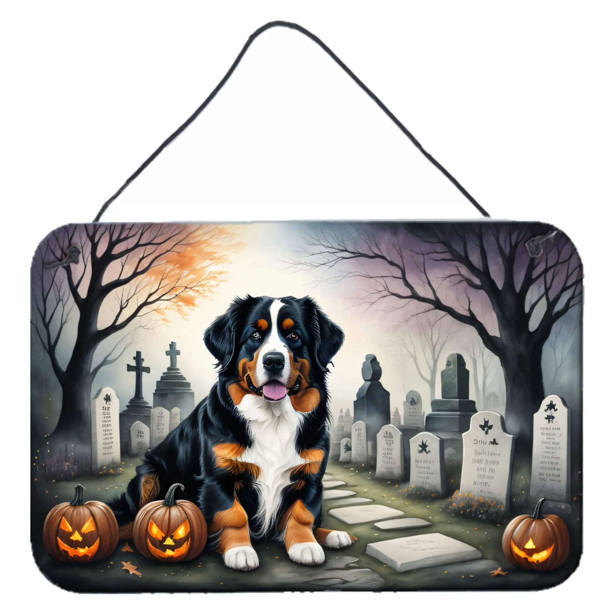 Bernese Mountain Dog Spooky Halloween Wall or Door Hanging Prints Caroline's Treasures