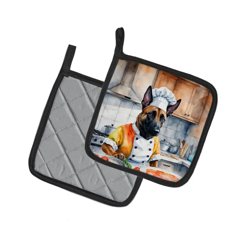 Bernese Mountain Dog The Chef Pair of Pot Holders Caroline's Treasures