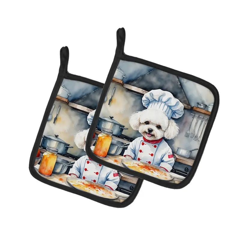 Bernese Mountain Dog The Chef Pair of Pot Holders Caroline's Treasures