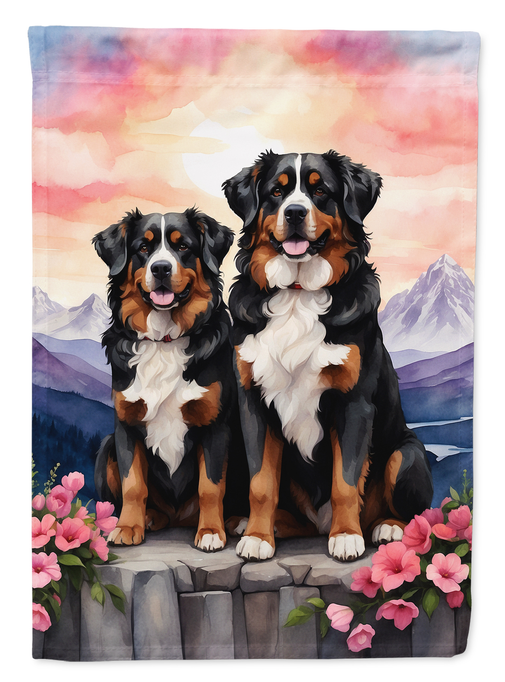 Bernese Mountain Dog Two Hearts Garden Flag Caroline's Treasures