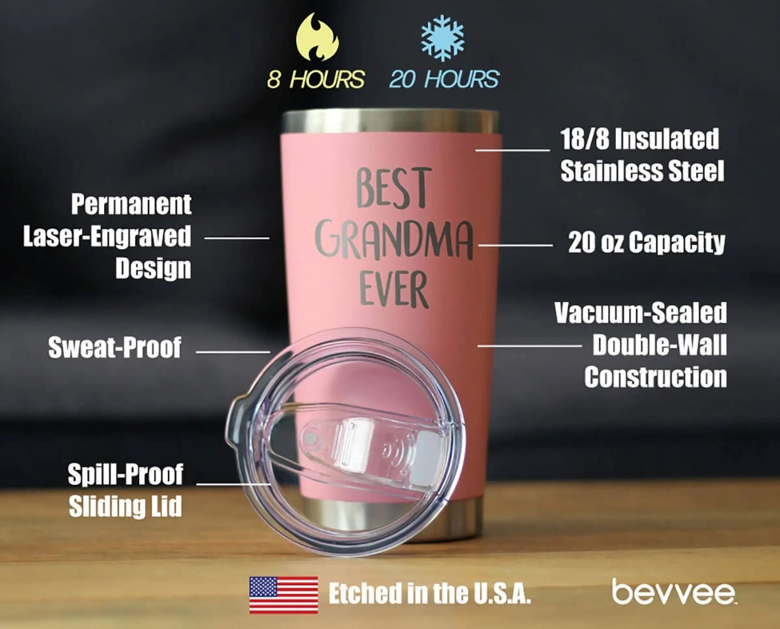 Best Grandma Ever Insulated Travel Tumbler Mothers Day Gifts Bevvee