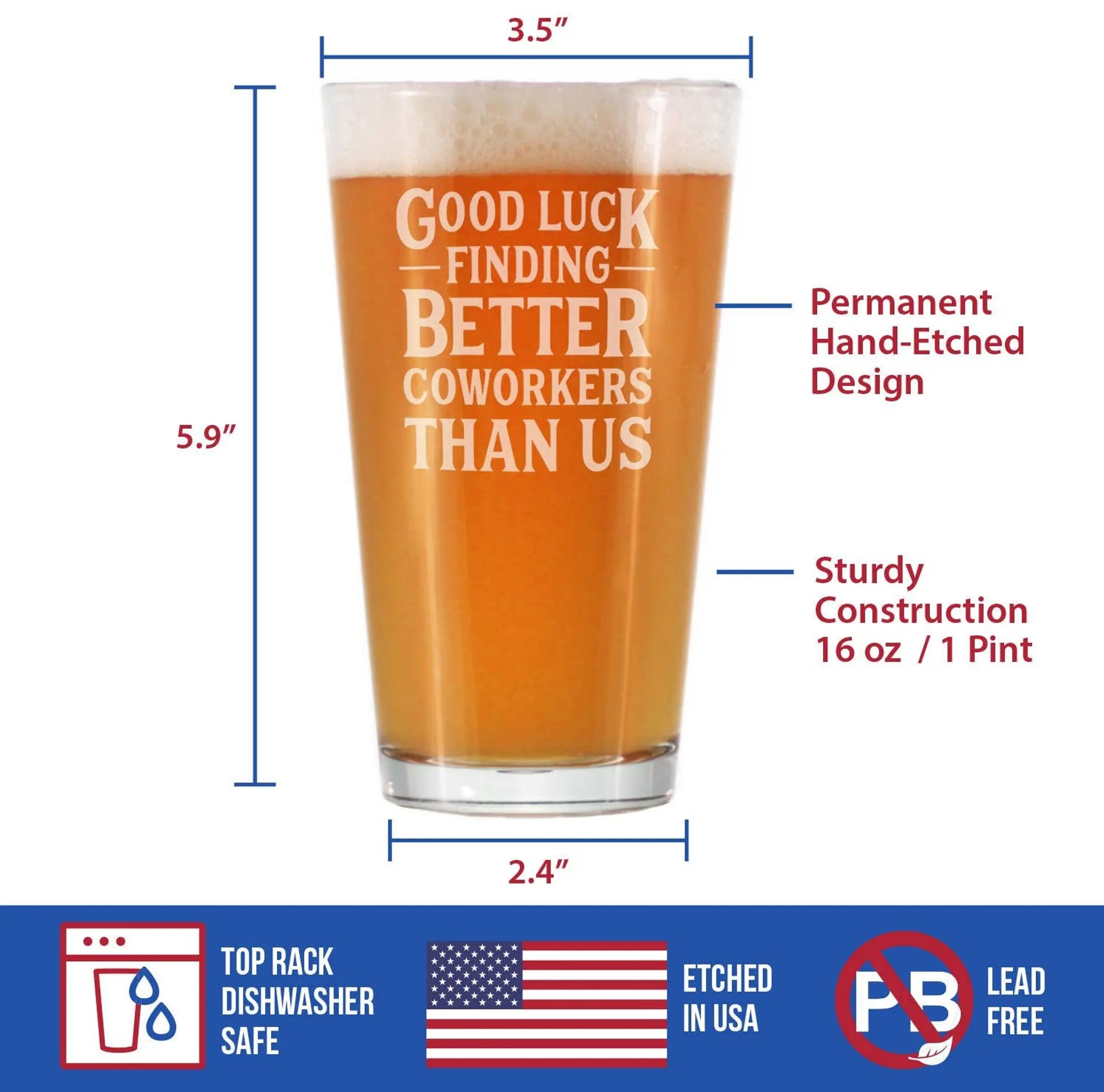 Better Coworkers Pint Glass for Beer Coworkers Leaving Gifts Bevvee