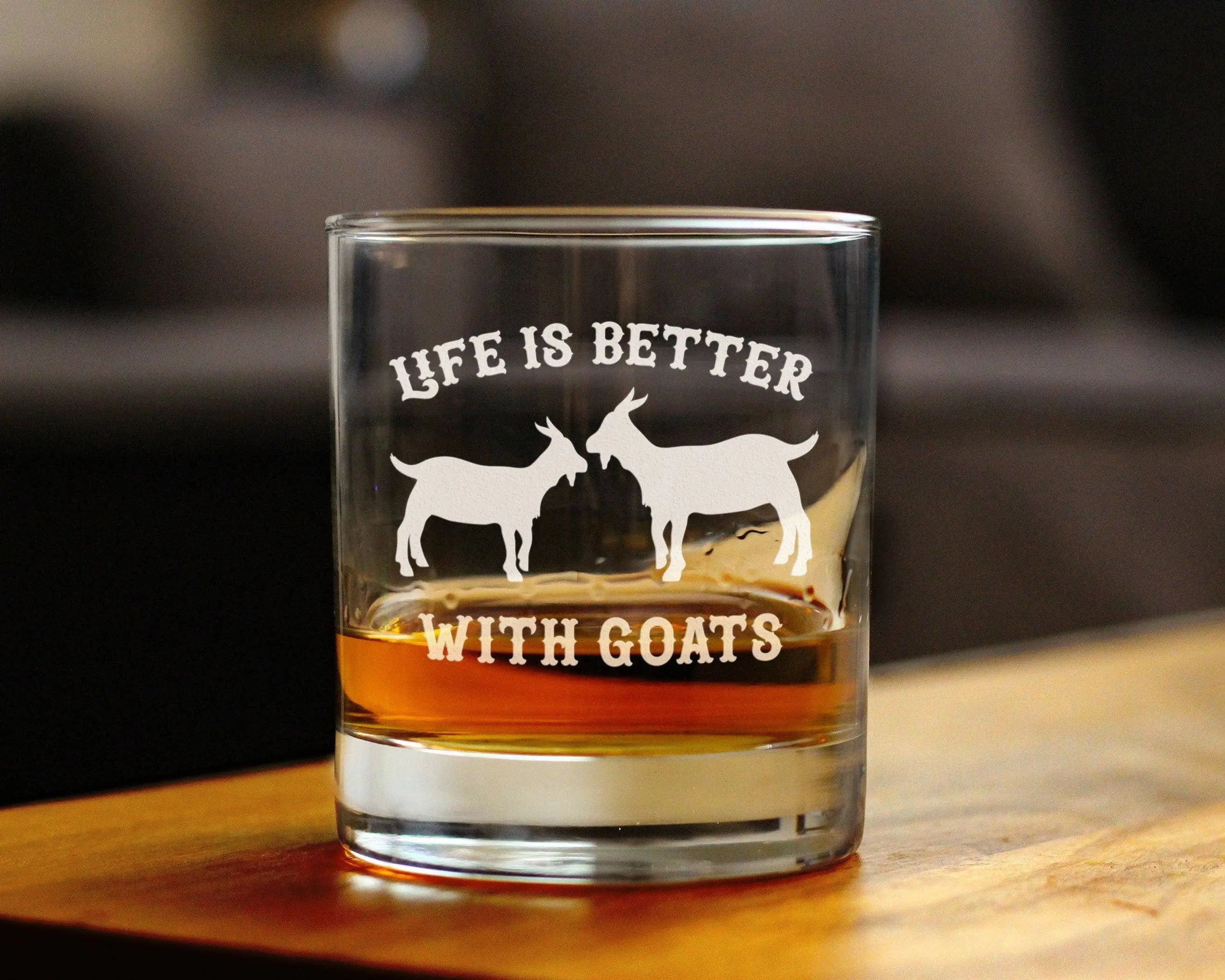 Better with Goats Whiskey Rocks Glass - Goats Gifts Bevvee