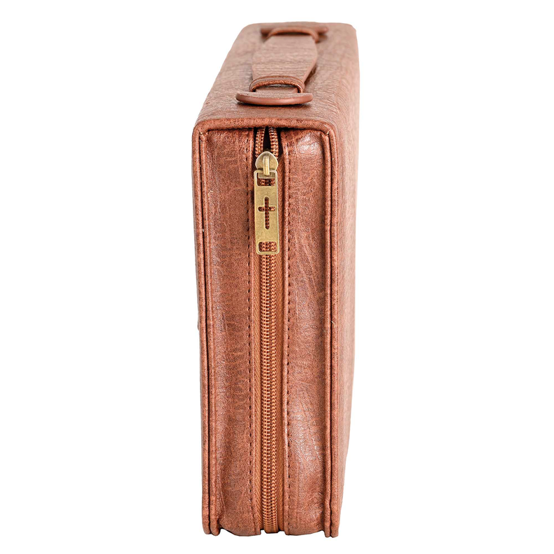Bible Cover Vintage Cross Brown XL Dicksons Inc