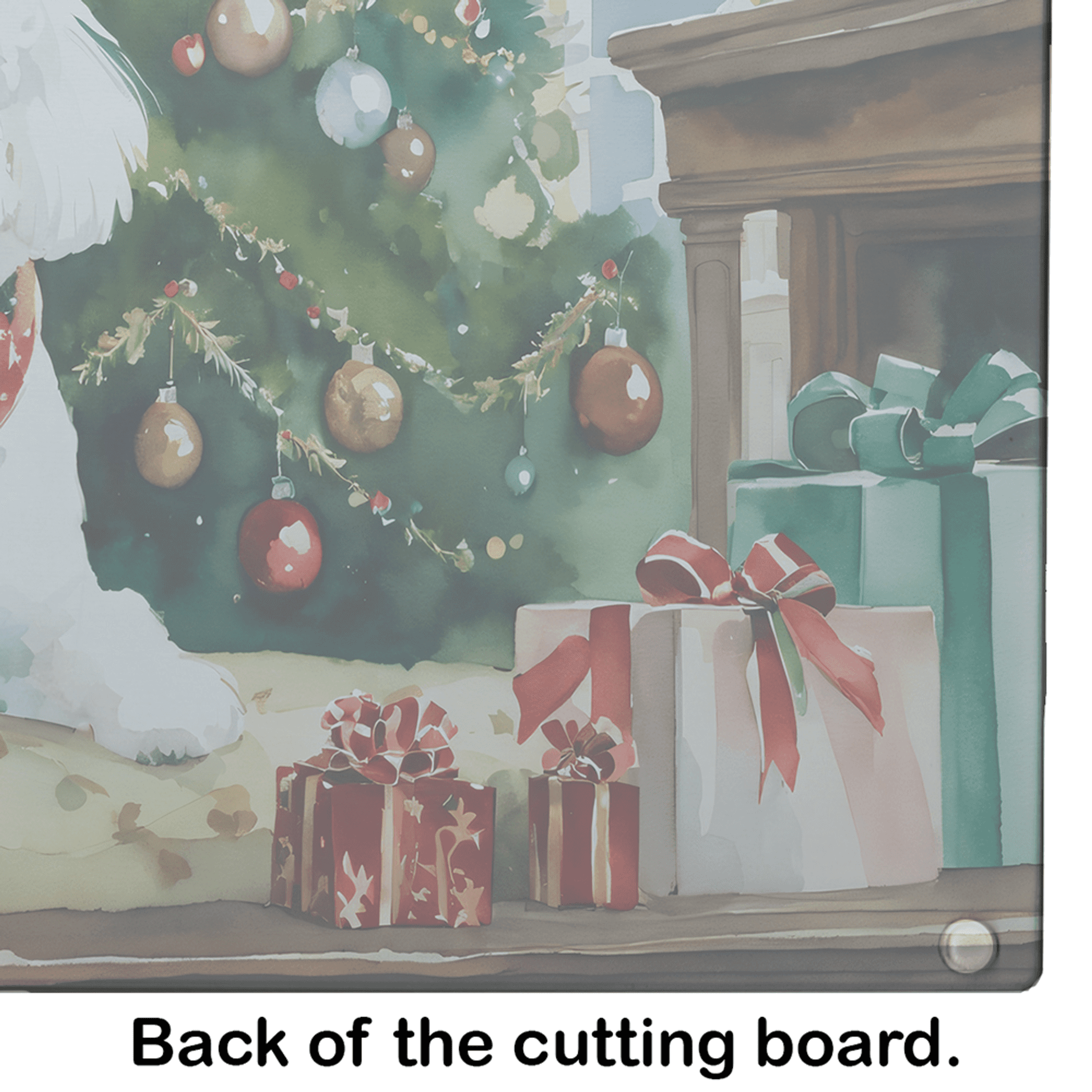 Bichon Frise Cozy Christmas Glass Cutting Board Caroline's Treasures