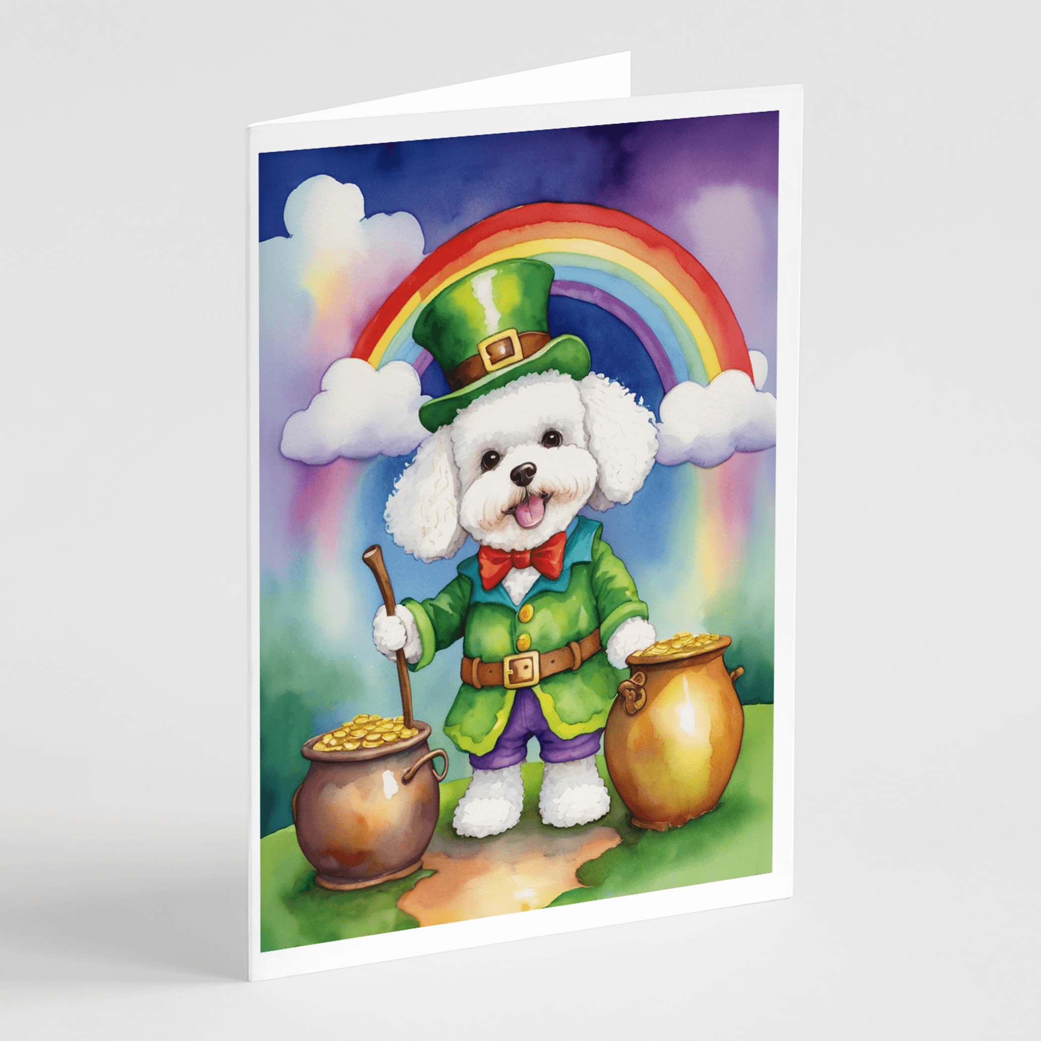 Bichon Frise St Patrick's Day Greeting Cards Pack of 8 Caroline's Treasures