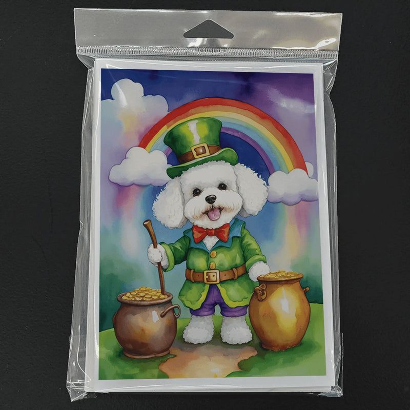 Bichon Frise St Patrick's Day Greeting Cards Pack of 8 Caroline's Treasures