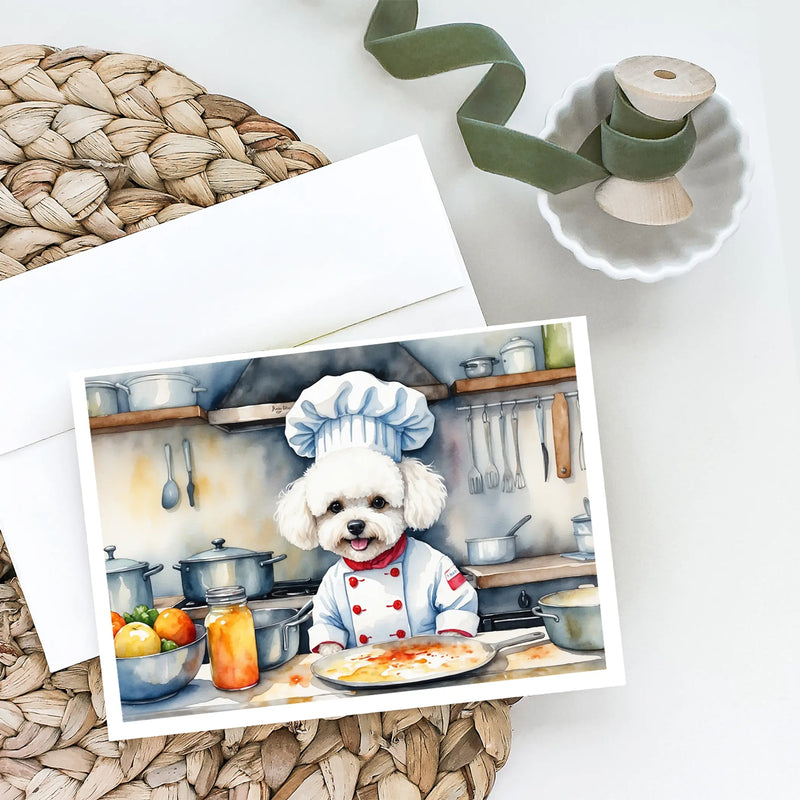 Bichon Frise The Chef Greeting Cards Pack of 8 Caroline's Treasures