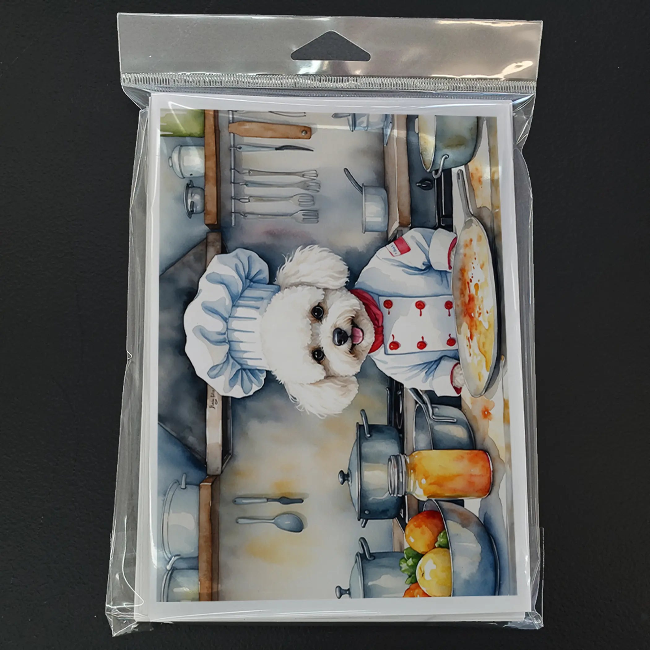 Bichon Frise The Chef Greeting Cards Pack of 8 Caroline's Treasures