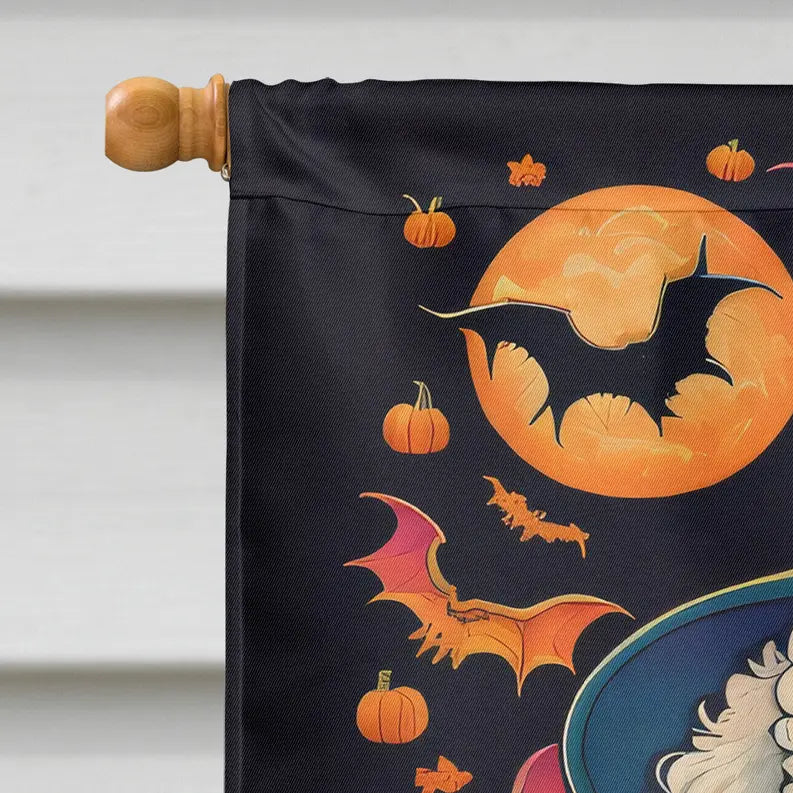 Bichon Frise Witchy Halloween House Flag Caroline's Treasures
