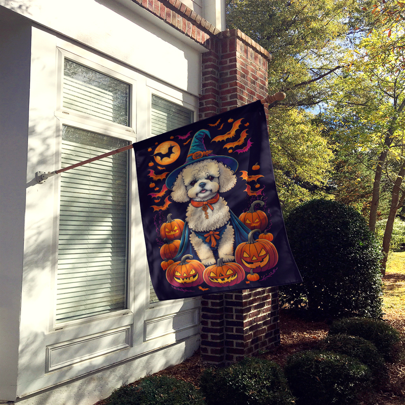 Bichon Frise Witchy Halloween House Flag Caroline's Treasures