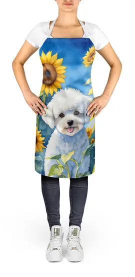 Bichon Frise in Sunflowers Apron Caroline's Treasures