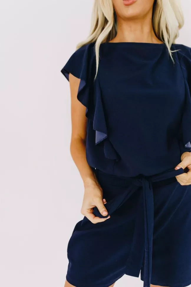 Big City Ruffle Sleeve Romper Stay Warm in Style