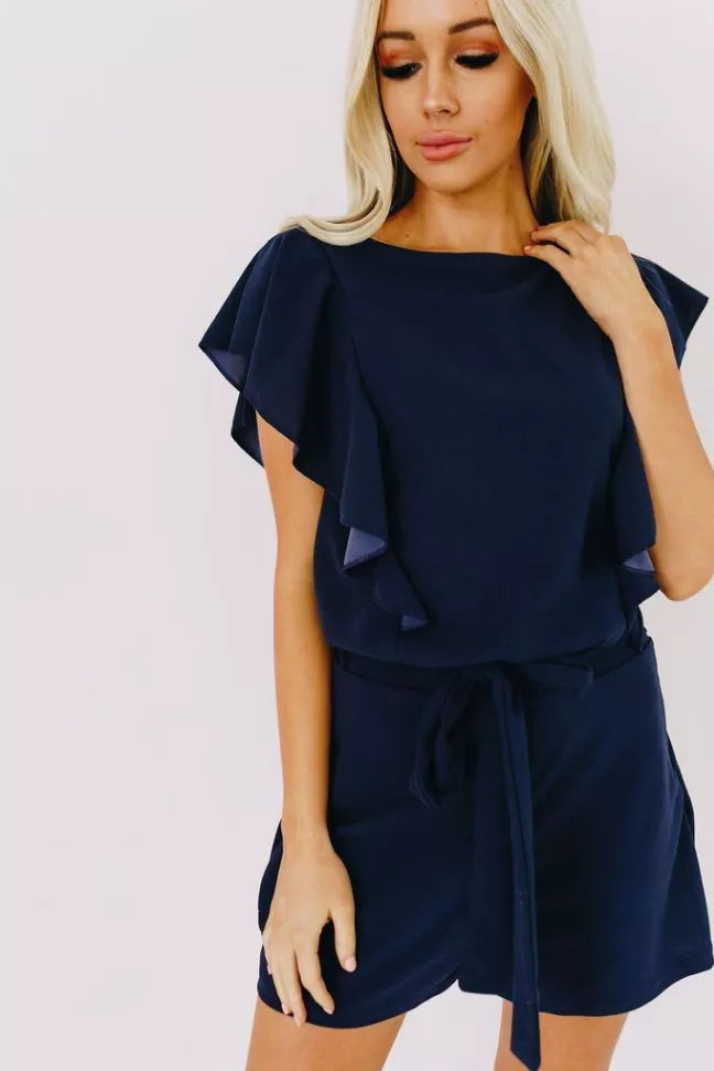 Big City Ruffle Sleeve Romper Stay Warm in Style