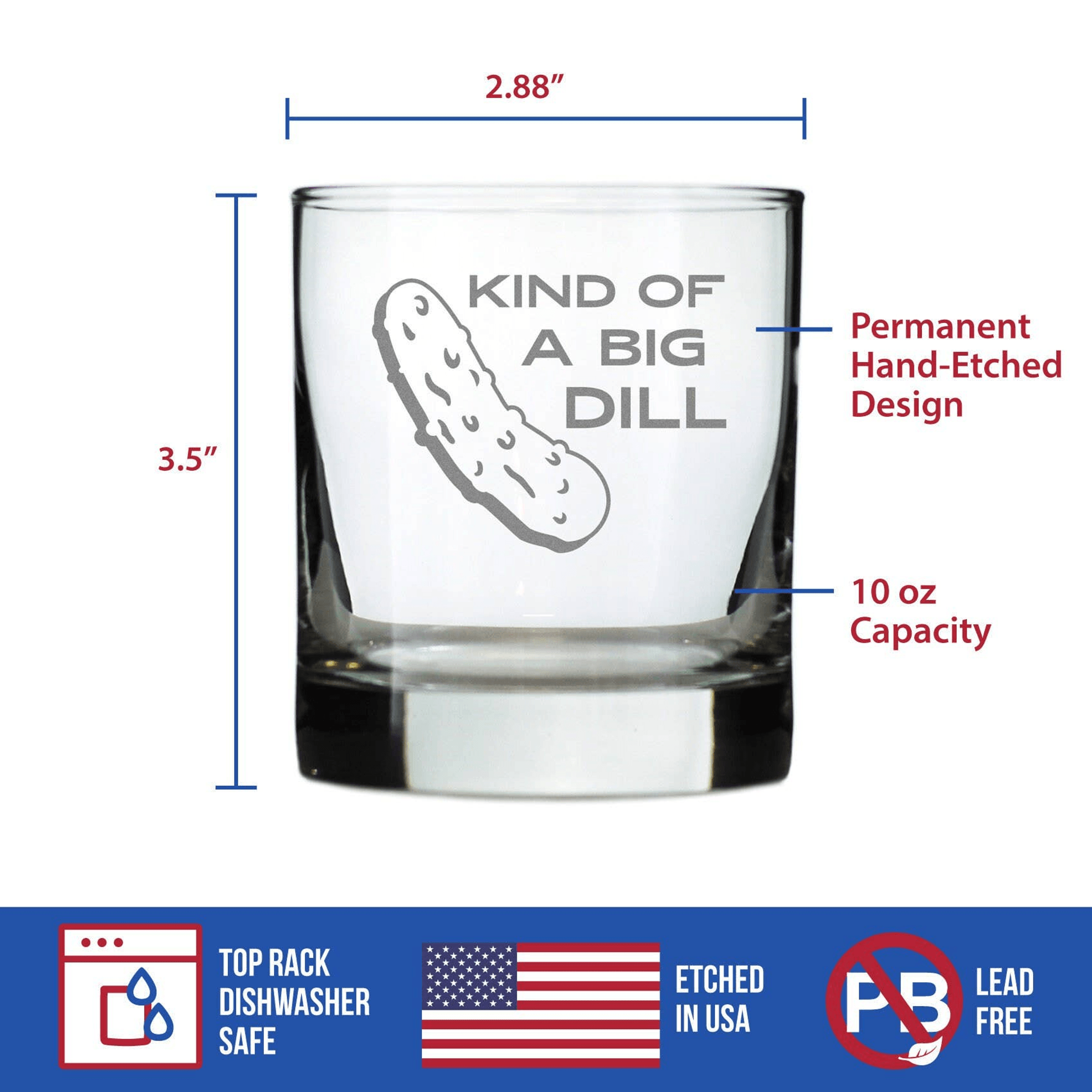 Big Dill Whiskey Rocks Glass - Pickle Gifts and Decor Bevvee