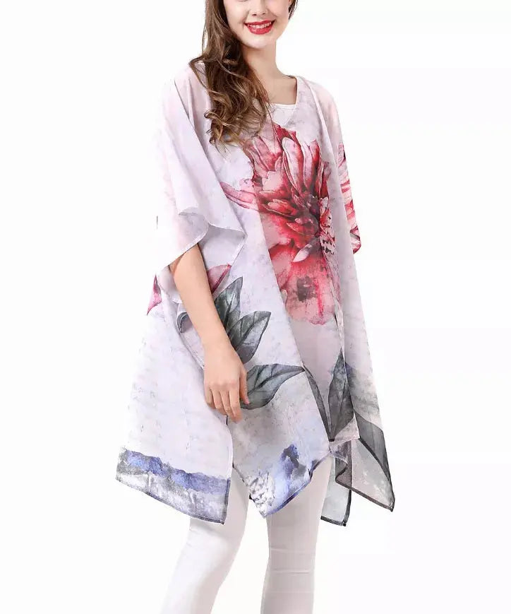 Big Floral V-Neck Tunic JC Sunny Fashion