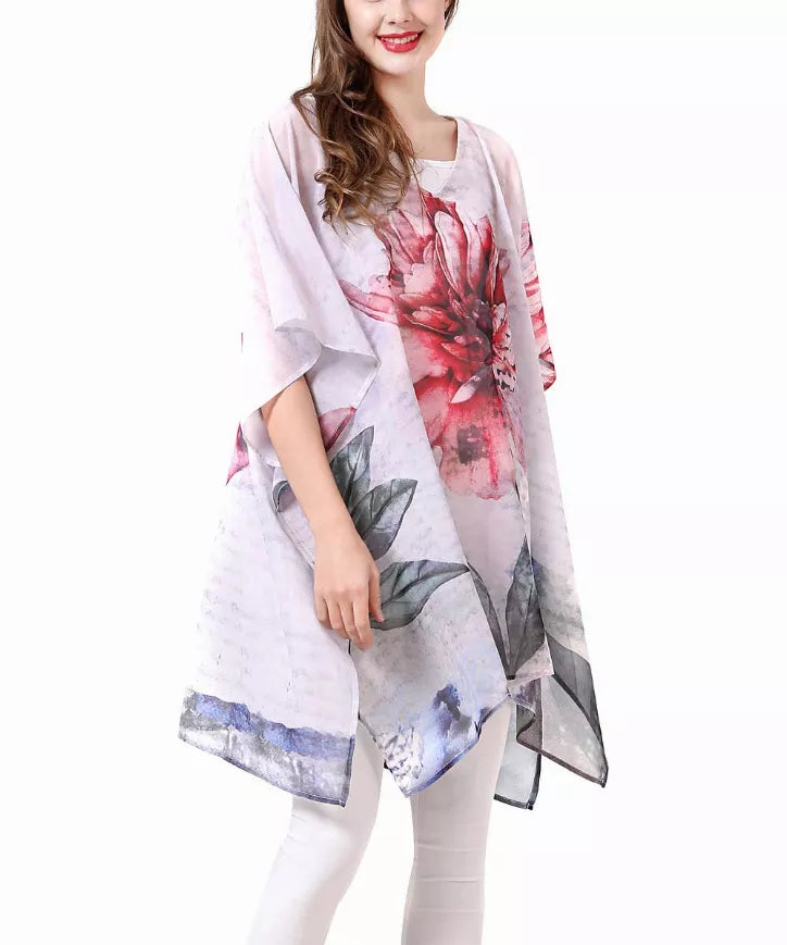 Big Floral V-Neck Tunic JC Sunny Fashion