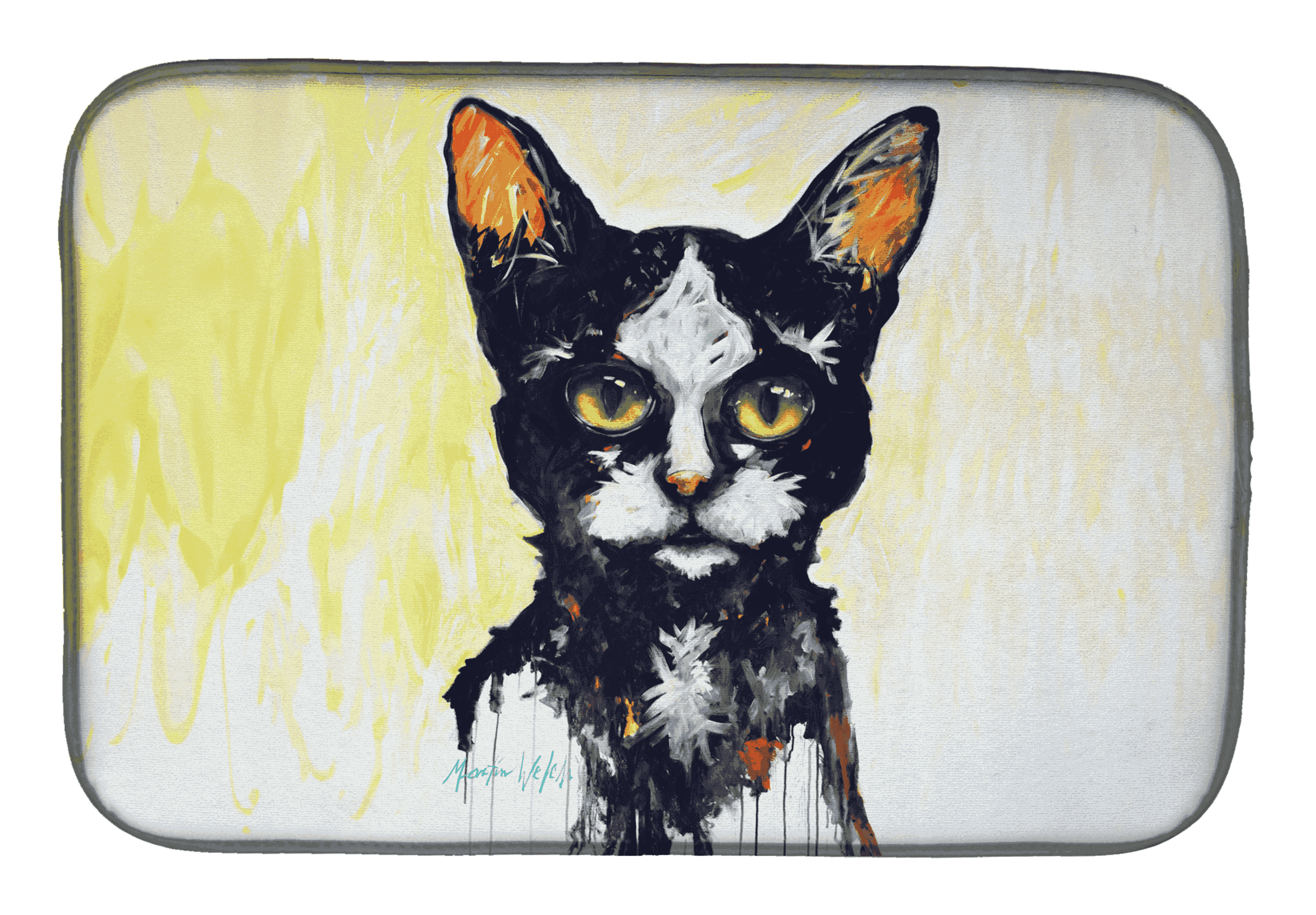 Big Kitty Cat Dish Drying Mat Caroline's Treasures