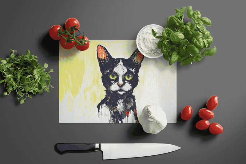 Big Kitty Cat Glass Cutting Board Caroline's Treasures