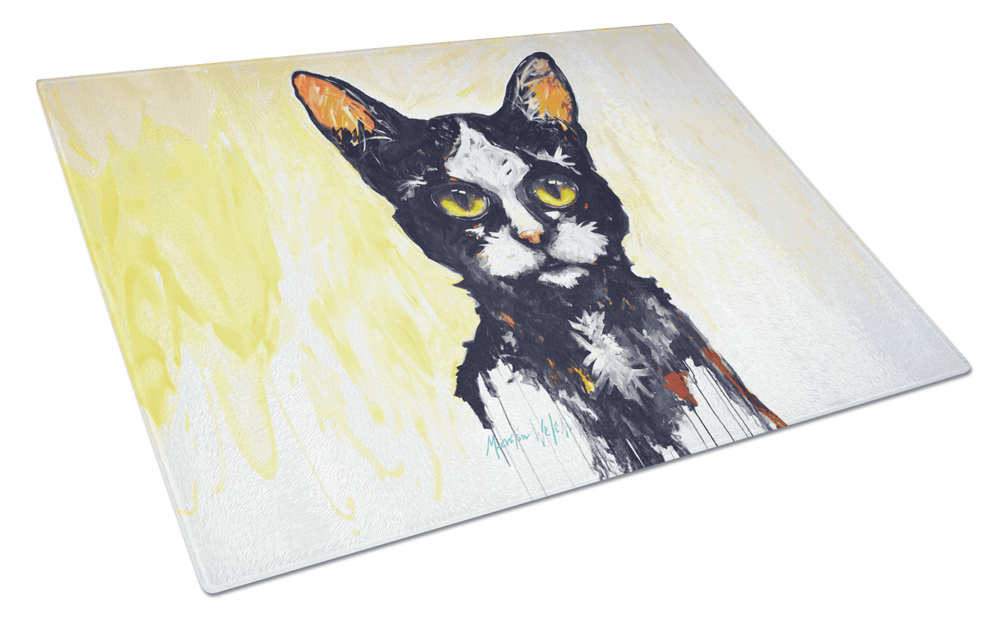 Big Kitty Cat Glass Cutting Board Caroline's Treasures