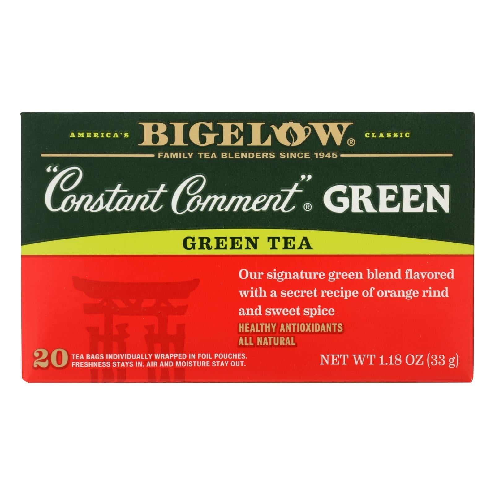 Bigelow Constant Comment Bag Tea Green  - Case Of 6 - 20 Bag Bigelow Tea