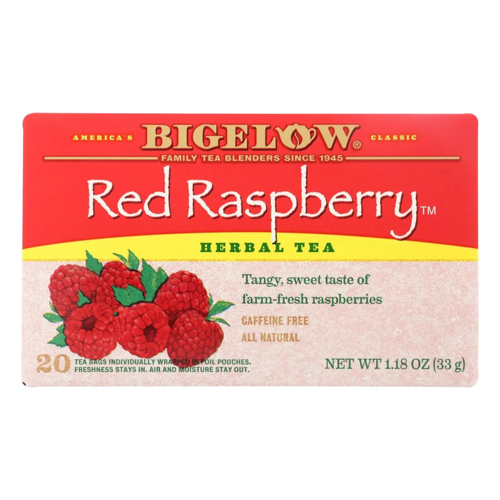 Bigelow Tea Herbal Tea - Red Raspberry - Case Of 6 - 20 Bag Bigelow Tea