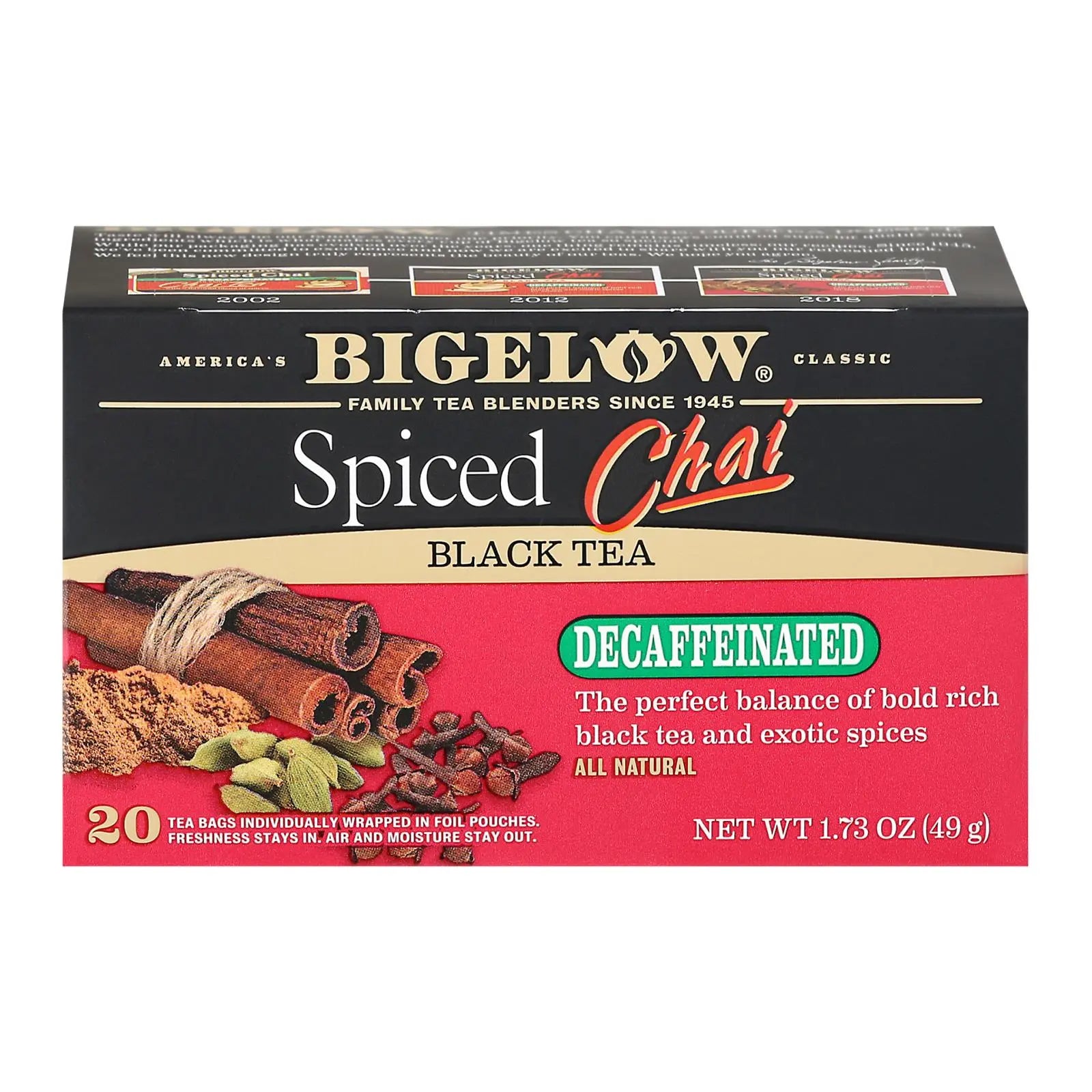 Bigelow Tea Tea - Decaf - Chai Spiced - Case Of 6 - 20 Bag Bigelow Tea