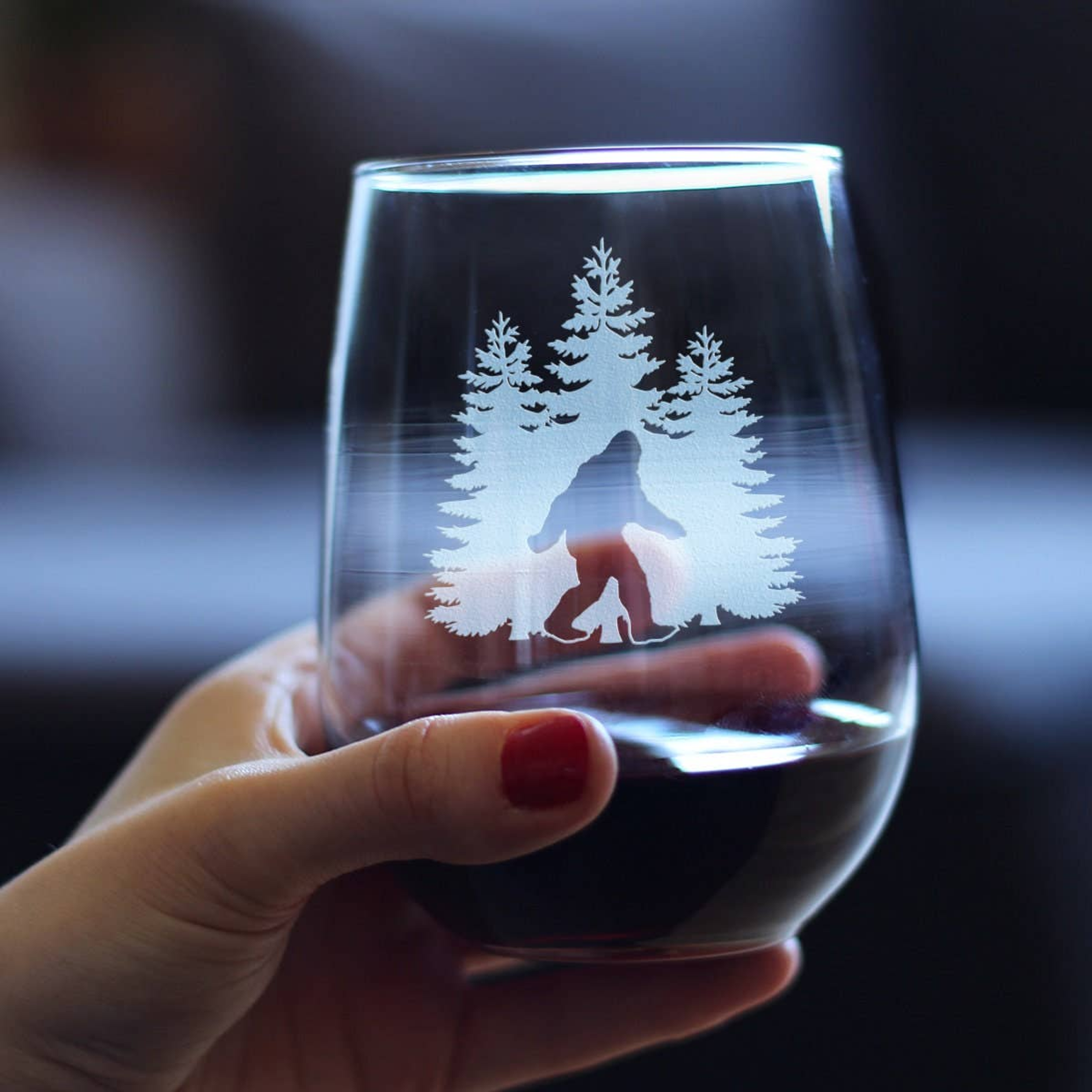 Bigfoot Stemless Wine Glass - Sasquatch Gifts and Decor Bevvee