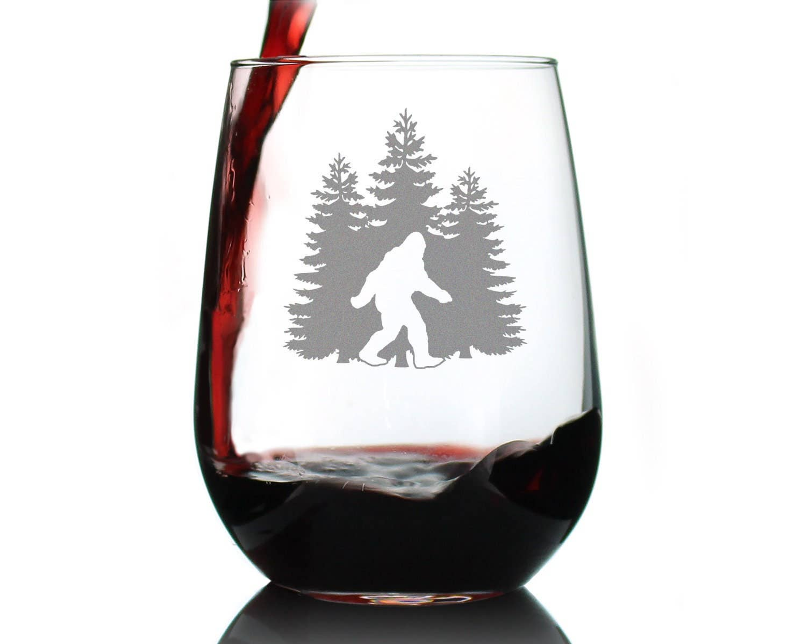 Bigfoot Stemless Wine Glass - Sasquatch Gifts and Decor Bevvee
