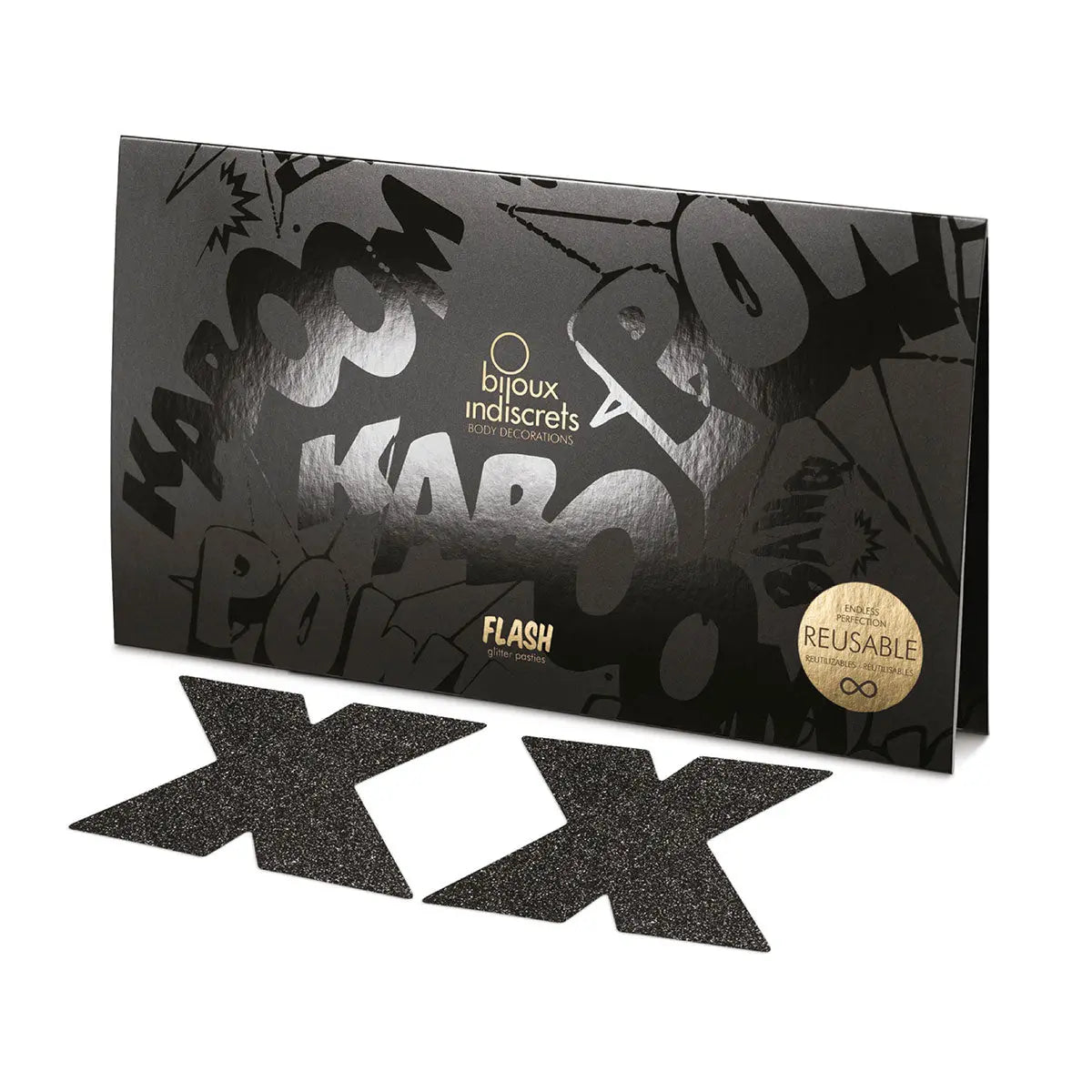 Bijoux Indiscrets Flash Pasties - Black Crosses Bijoux Indiscrets